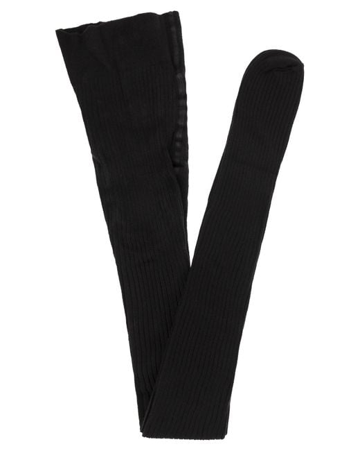 Max Mara Black Zavorra Ribbed Cotton Tights