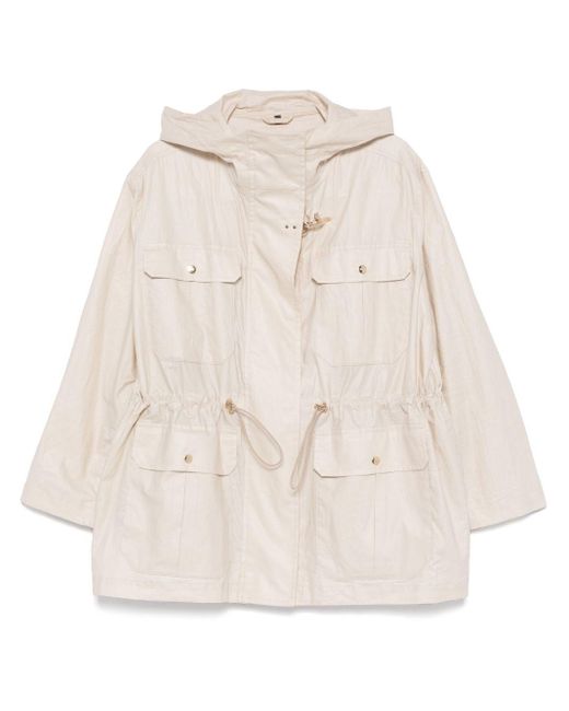 Fay Natural Linen And Cotton Canvas Parka