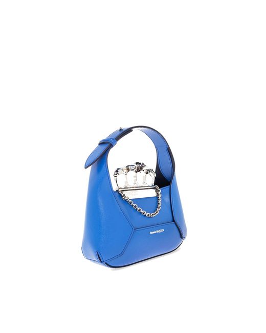 Alexander McQueen Blue Mini-Tasche mit Juwelen