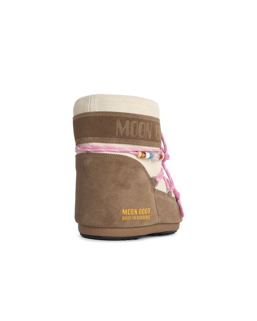 Moonboot Pink Moon Boot 'Icon' Suede Low Top