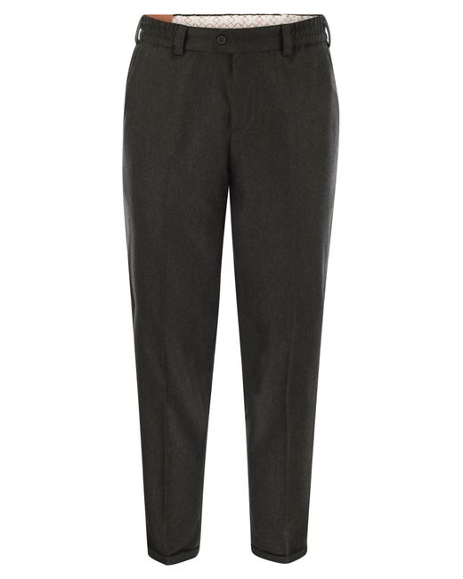 PT Torino Gray The Rebel Wool And Cashmere Trousers for men