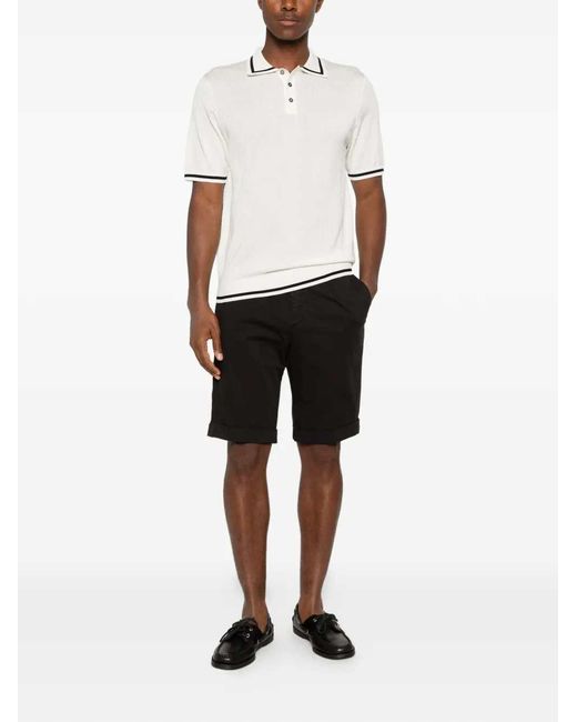 Montecore White Knit Polo With Contrasting Trim
