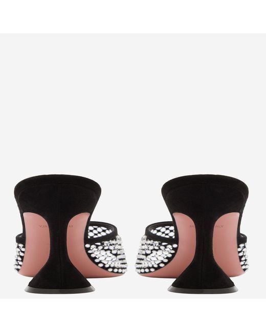 AMINA MUADDI Black Sandals Lupita Crystal