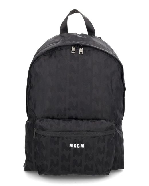 MSGM Black Polyamide Backpack