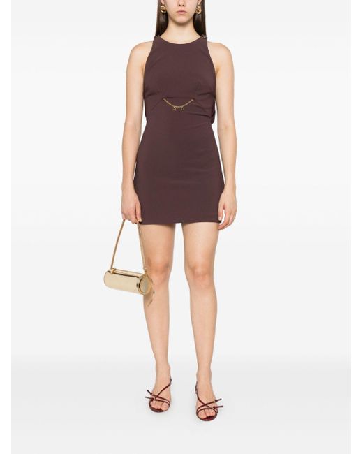 Elisabetta Franchi Purple Kleid Mit Zierkette