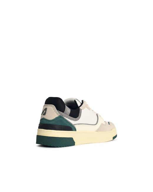 'CLC Low' White and Green 'Forest' Suede y Lear Sneakers Autry de hombre