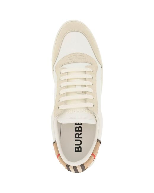 Burberry Low Top Lederen Sneakers in het White voor heren