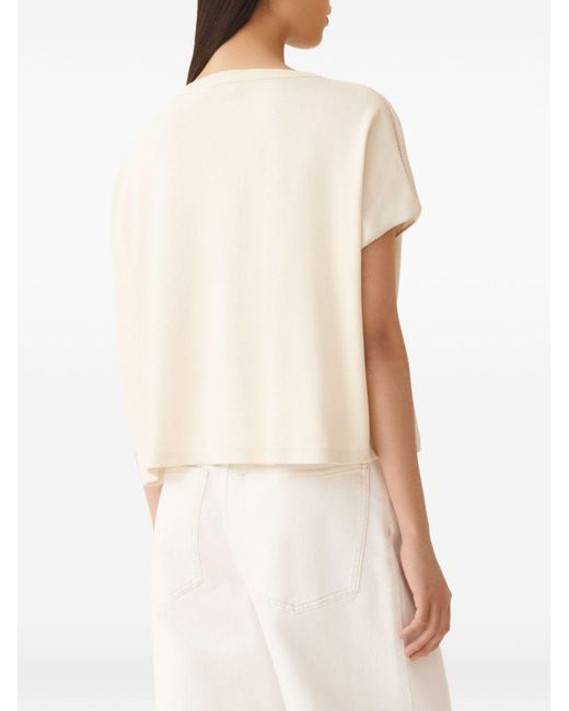 Fabiana Filippi Natural Round Neck T-Shirt