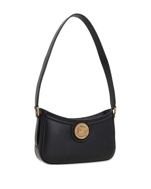 Chloé Black Horse Medal Leather Shoulder Bag