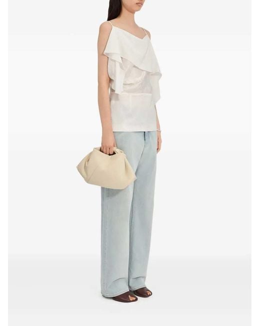MM6 by Maison Margiela White Ruffled Top