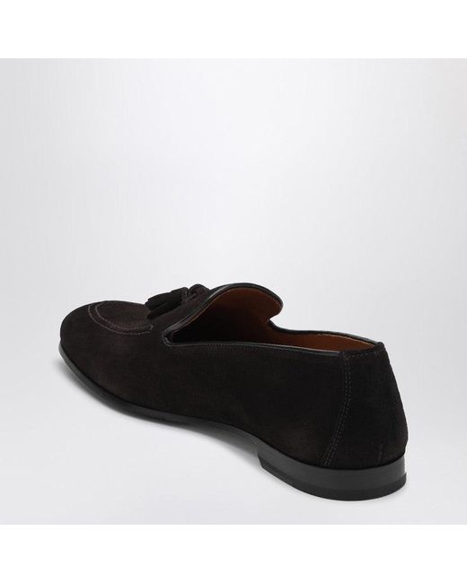 Doucal's Black Moccasin With Tassels for men