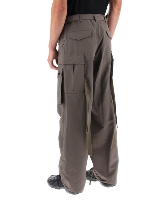 Pantalon cargo en taffetas Sacai pour homme en coloris Gray