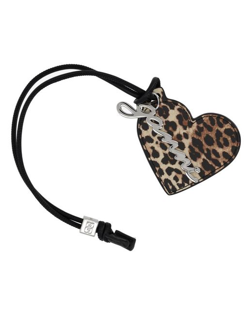 Ganni Black "Bou Heart" Keychain