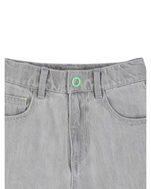 Billieblush Gray Bermuda Denim Con Stampa "Stay Cool"