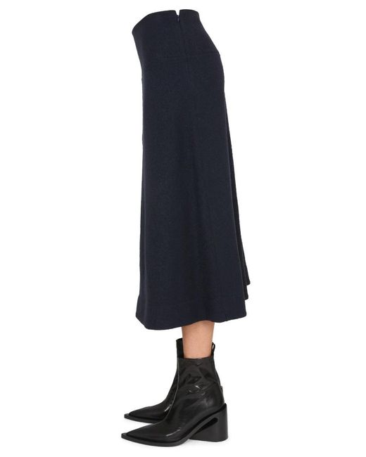 Jil Sander Blue Wool Skirt