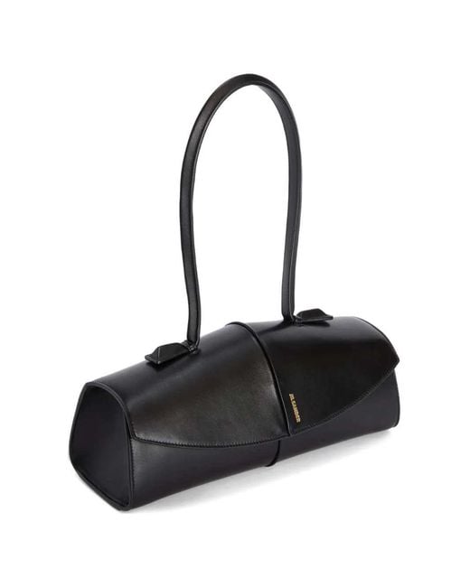 Jil Sander Black Linea Leather Shoulder Bag