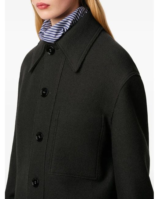 AMI Wollen Button-Up Jack in het Black