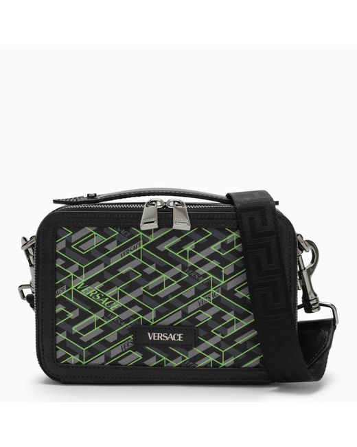 Versace La Greca Signature Black/Green Bag für Herren