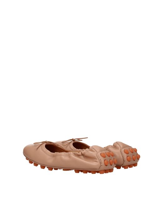 Tod's Pink Ballerinas Leather