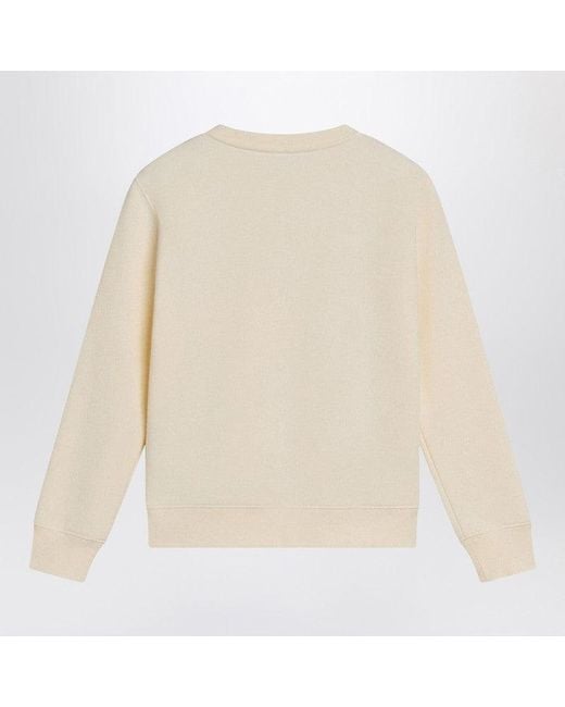 Golden Goose Deluxe Brand White Ivory Crewneck Sweatshirt With Logo