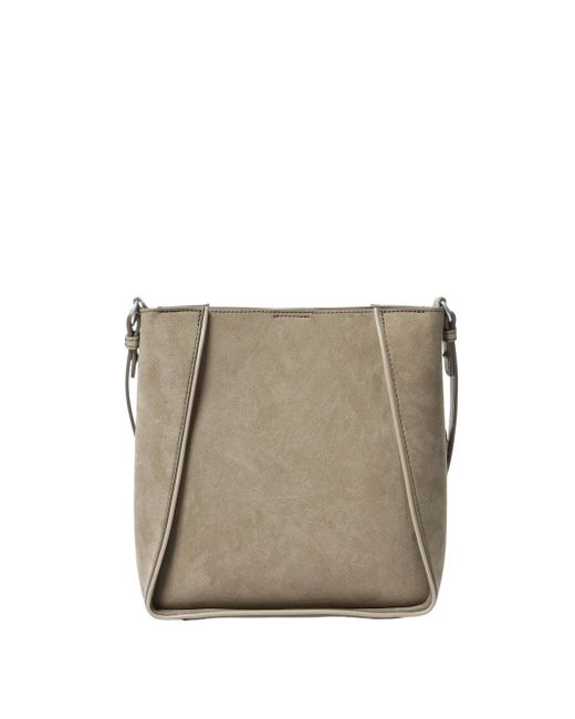 Stella McCartney Alter Suede Schoudertas Met Leidingsdetails in het Gray