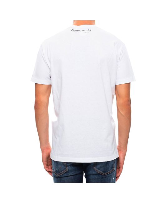 Camiseta De Algodón DSquared² de hombre de color White
