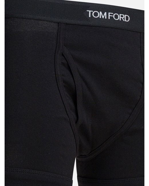 Tom Ford Gray Cotton Boxer Shorts With Logo for men