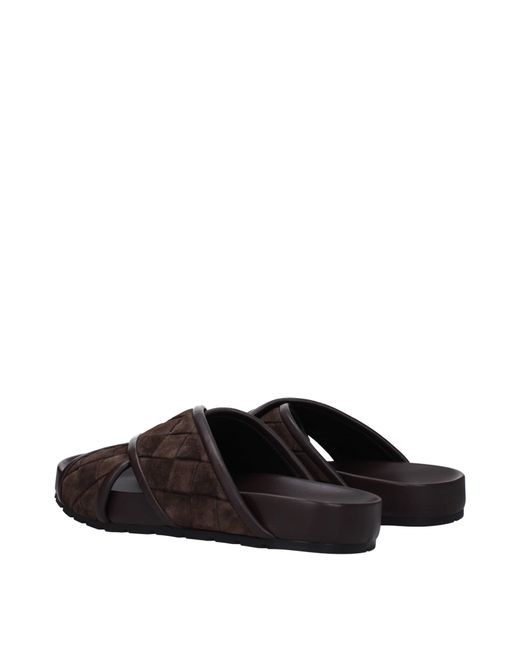 Bottega Veneta Brown Tarik Slippers And Clogs Suede/Dark Chocolate