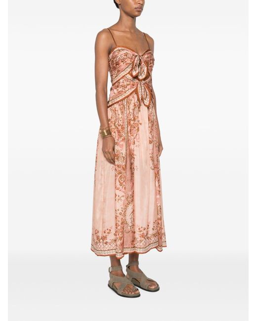 Zimmermann Pink Aster Silk Long Dress