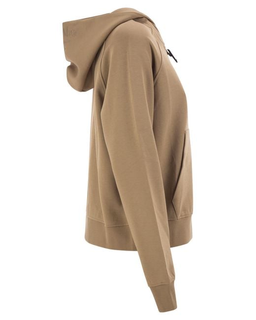 Max Mara Natural Smmmarea Hooded Zip Up Jersey Sweatshirt