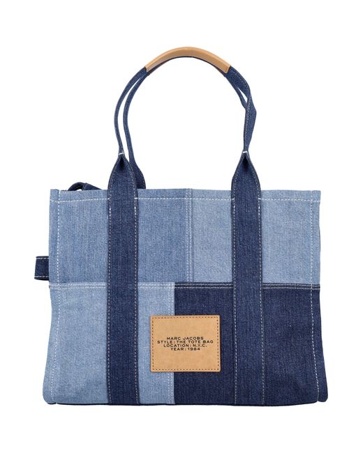 Marc Jacobs Blue The Large Tote Patchwork Denim Bag