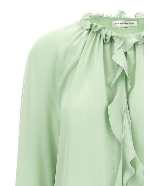 Victoria Beckham 'ruche' Blouse in het Green
