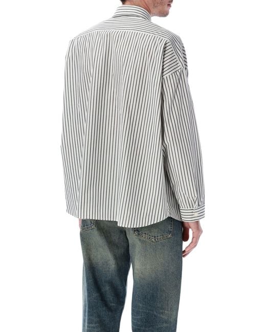 sunflower Gray Stable Striped Cotton Poplin Shirt for men
