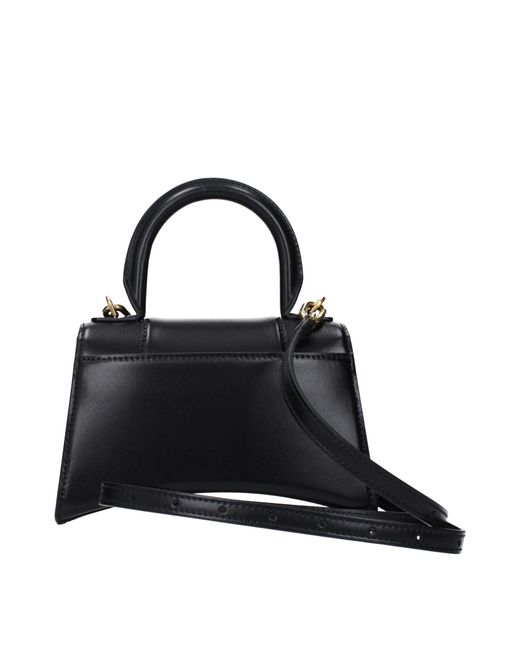 Balenciaga Black Borse A Mano Hourglass Donna Pelle Nero