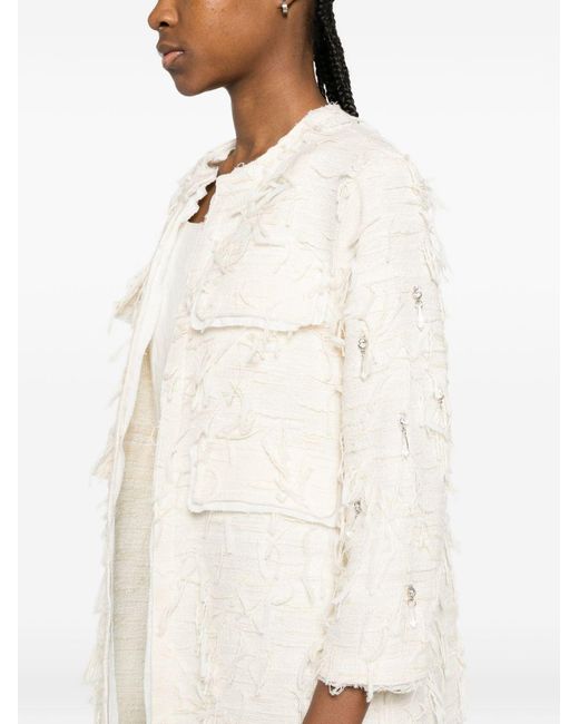 Bye White Cotton Blend Caban Coat