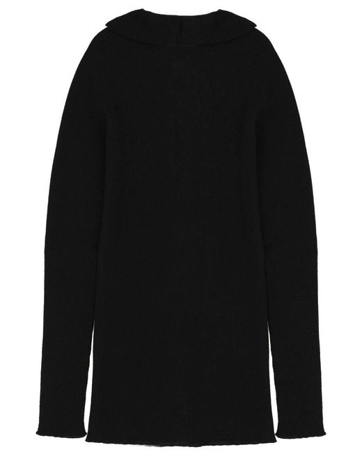 Rick Owens Black Shirt Collar Sweater for men