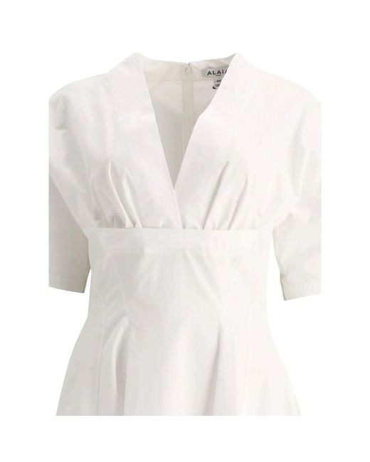 Alaïa White Cotton Casual Dress