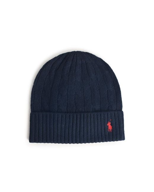 Polo Ralph Lauren Blue Wool Blend Beanie