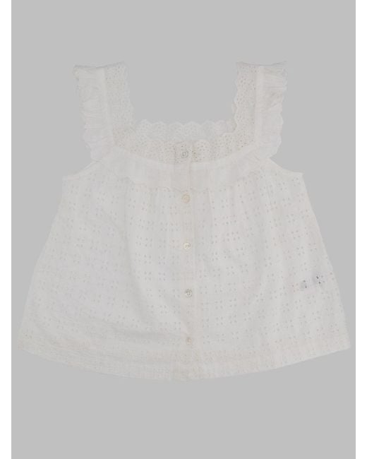 Bellerose White Tank Top Wide Straps