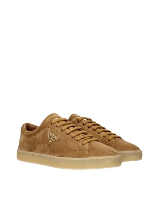 Prada Brown Suede Sneakers/Cinnamon for men