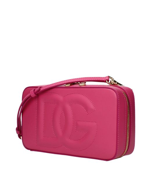 Dolce & Gabbana Pink Dolce&Gabbana Crossbody Bags Fuchsia/Lilac Leather