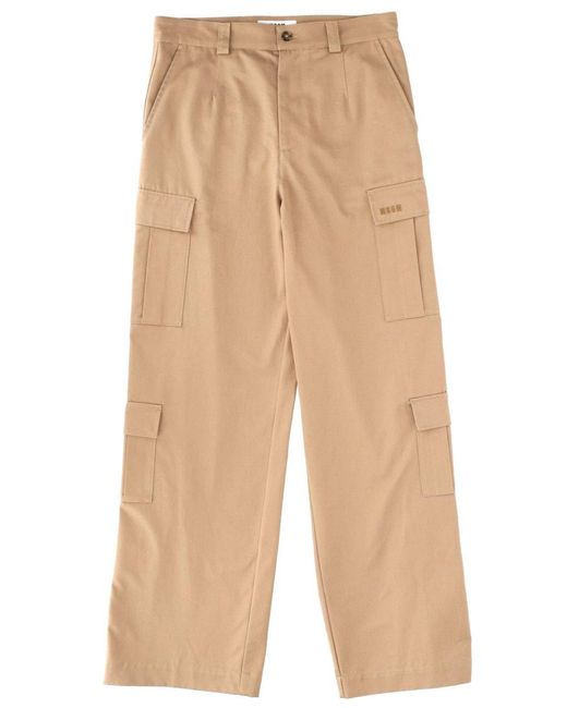MSGM Natural Relaxed Cargo Pants for men