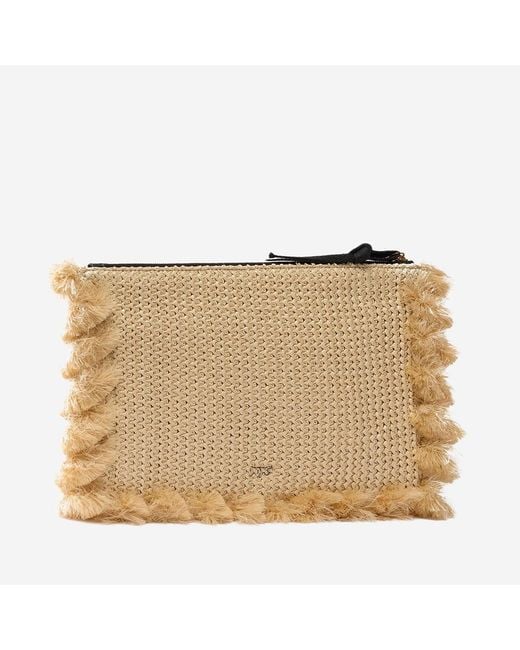 Pinko Metallic Clutch Raffia