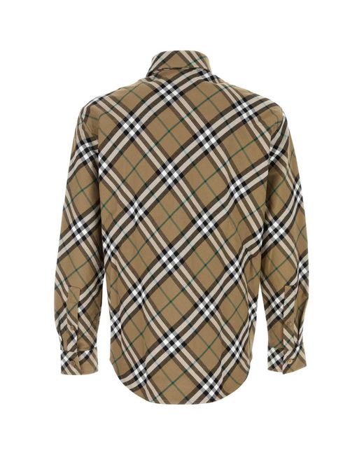 Burberry Gray Classic Check Button-Up Shirt For for men