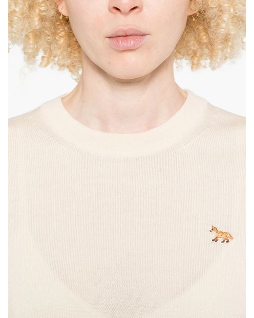 Maison Kitsuné White Baby Fox Merino Regular Jumper