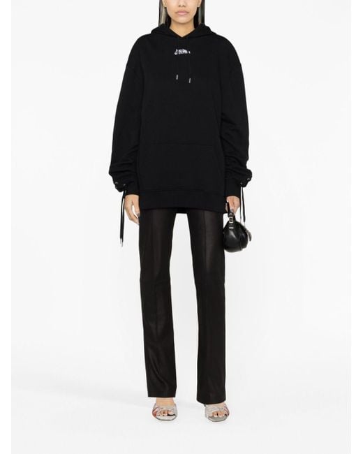 Jean Paul Gaultier Black Logo Cotton Hoodie