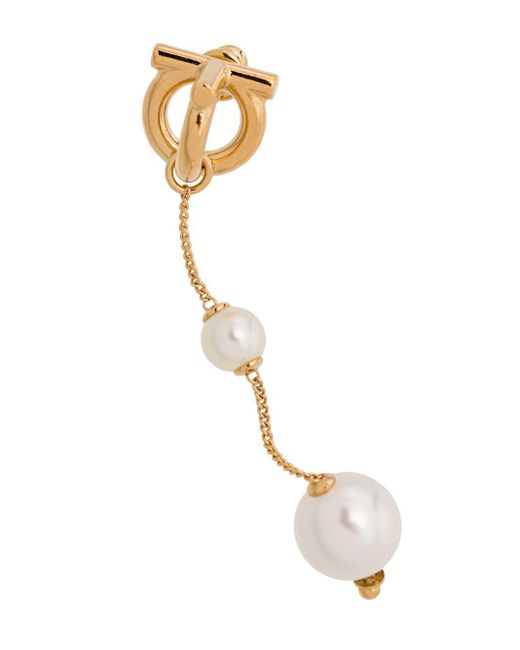 Ferragamo White Gancini Ohrringe