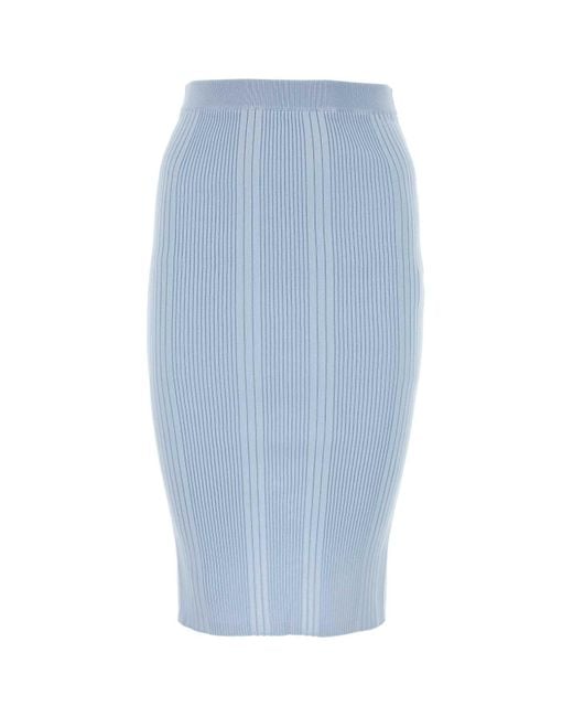 Bottega Veneta Blue Pastel Light Cotton Skirt