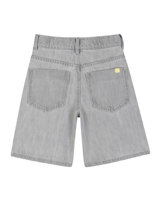 Billieblush Gray Bermuda Denim Con Stampa "Stay Cool"