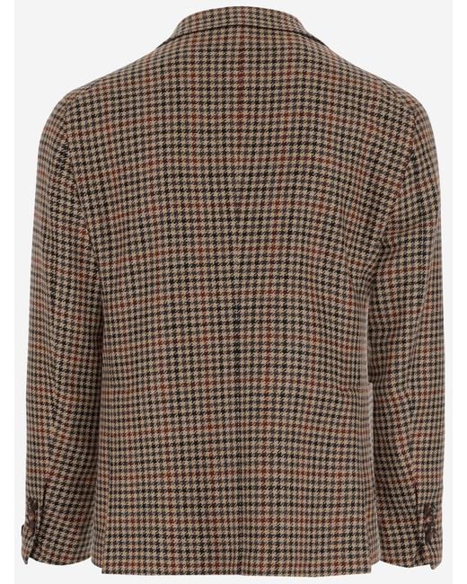Tagliatore Brown Wool And Cashmere Blend Single Breasted Jacket